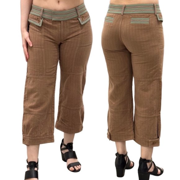 Whistles Mid-Rise Seam Detail Capri Cropped Pants in Tan Brown Women’s Size 6 - Picture 1 of 16